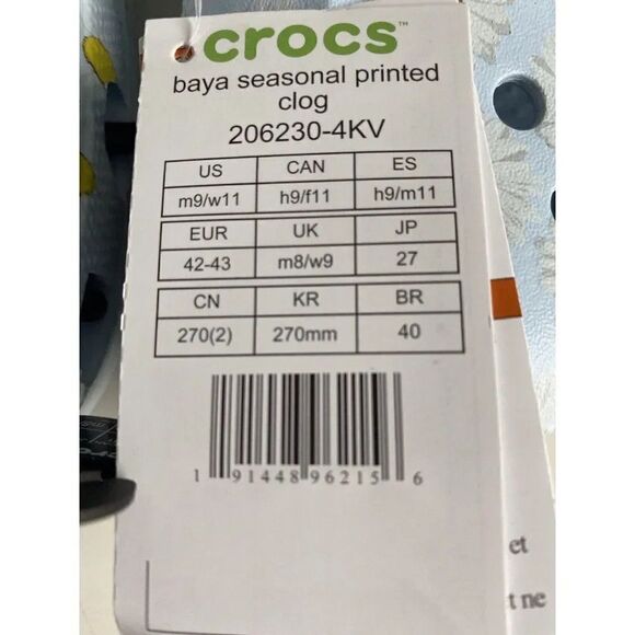 Crocs Baya Seasonal Printed Daisy Floral Clog Women’s Sz 11 Unisex NEW - Picture 2 of 8